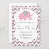 Invitation Baby shower petit arachide éléphant (Devant / Derrière)