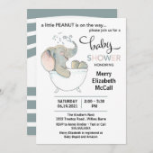 Invitation Baby shower petit arachide éléphant (Devant / Derrière)