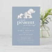 Invitation Baby shower petit arachide éléphant (Debout devant)