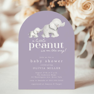 Invitation Baby shower petit arachide éléphant