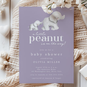 Invitation Baby shower petit arachide éléphant