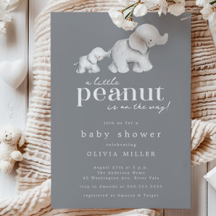 Invitation Baby shower petit arachide éléphant