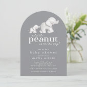 Invitation Baby shower petit arachide éléphant (Debout devant)
