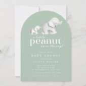 Invitation Baby shower petit arachide éléphant (Devant)