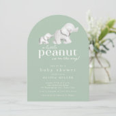 Invitation Baby shower petit arachide éléphant (Debout devant)