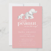 Invitation Baby shower petit arachide éléphant (Devant)