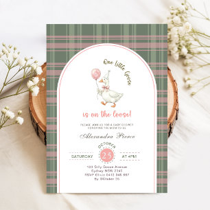 Invitation Baby Shower "Petit Canard" en Vichy pour Bébé de G
