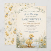 Invitation Baby Shower Petit Caneton (Devant / Derrière)