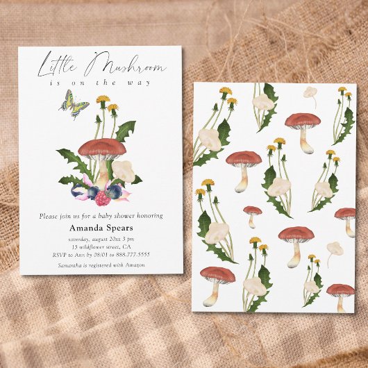 Invitation Baby Shower Petit Champignon