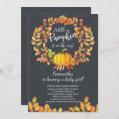 Invitation Baby shower petit Citrouille à l'automn (Devant / Derrière)
