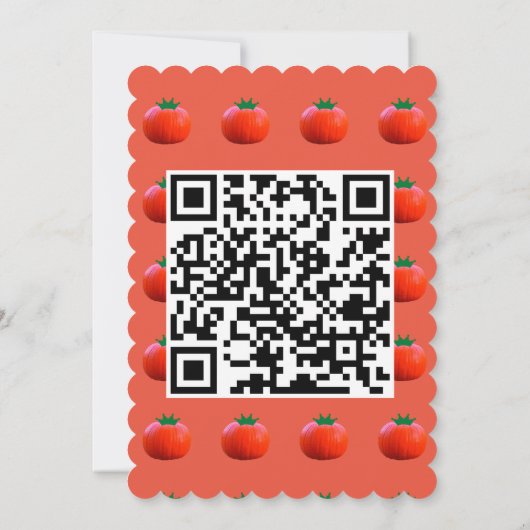 Invitation Baby shower Petit Citrouille Sur Le Chemin QR Code (Dos)