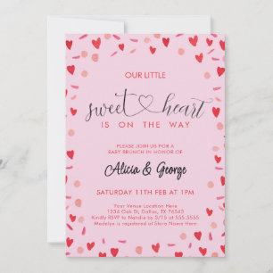 Invitation Baby Shower Petit Cœur