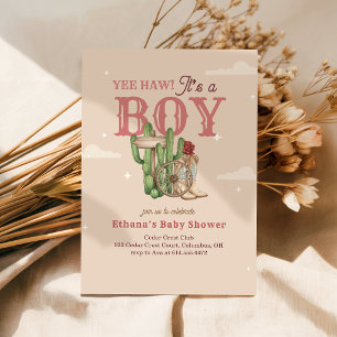 Invitation Baby shower petit cow-boy western