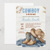 Invitation Baby-Shower Petit Cowboy (Devant / Derrière)