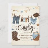 Invitation baby shower petit cowboy (Devant)