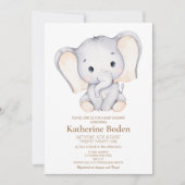 Invitation Baby shower petit éléphant (Devant)