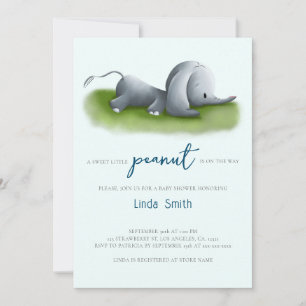 Invitation Baby shower petit éléphant d'arachide mignonne