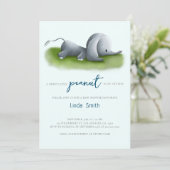 Invitation Baby shower petit éléphant d'arachide mignonne (Debout devant)