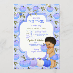 Invitation Baby Shower Petit Garçon Citrouille Moyenne Bouclé