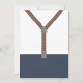 Invitation Baby shower Petit Homme, Bleu, Brown (Dos)