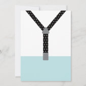 Invitation Baby shower Petit Homme, Bleu, Noir (Dos)