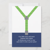 Invitation Baby shower Petit Homme, Bleu, Vert (Dos)