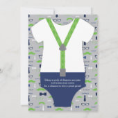 Invitation Baby shower Petit Homme, Bleu, Vert (Dos)