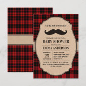 Invitation Baby shower Petit Homme Garçon - Mousta (Devant / Derrière)