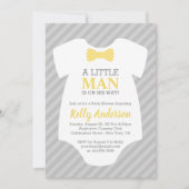 Invitation Baby shower Petit Homme - gris Jaune (Devant)