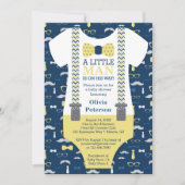 Invitation Baby shower Petit Homme, Jaune, Bleu (Devant)