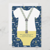 Invitation Baby shower Petit Homme, Jaune, Bleu (Dos)