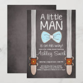 Invitation Baby Shower Petit Homme Nœud papillon B (Devant / Derrière)