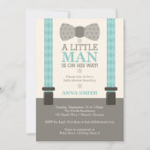 Invitation Baby shower Petit Homme, Turquoise (Devant)