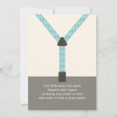 Invitation Baby shower Petit Homme, Turquoise (Dos)