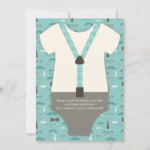 Invitation Baby shower Petit Homme, Turquoise, Tan (Dos)