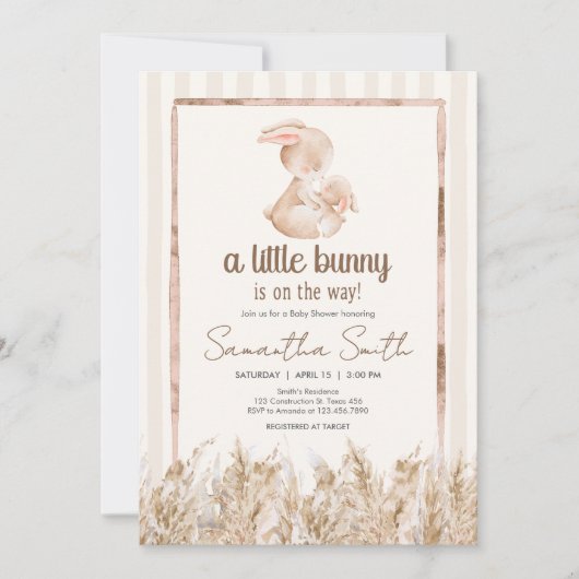Invitation Baby Shower Petit Lapin (Devant)