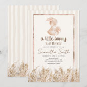 Invitation Baby Shower Petit Lapin (Devant / Derrière)