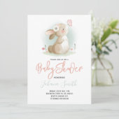 Invitation Baby shower petit lapin (Debout devant)