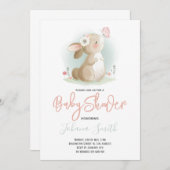 Invitation Baby shower petit lapin (Devant / Derrière)