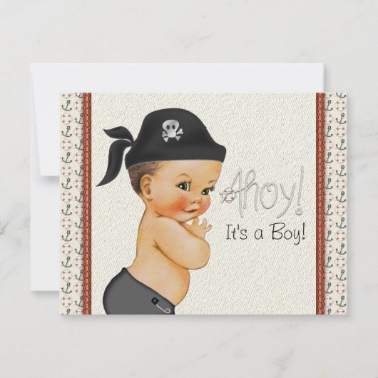 Invitation Baby Shower Petit Pirate (Devant)