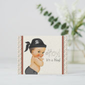Invitation Baby Shower Petit Pirate (Debout devant)