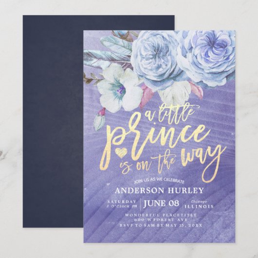 Invitation Baby shower petit prince est en route (Devant / Derrière)