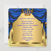 Invitation Baby shower Petit Prince Royal Blue Gold (Dos)
