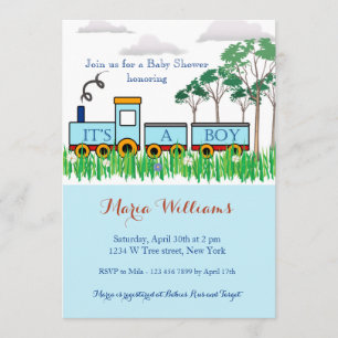 Invitation Baby shower - petit train