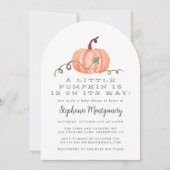 Invitation Baby Shower Petite Citrouille Automne Rustique (Devant)