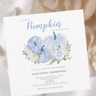 Invitation Baby Shower Petite Citrouille Bleue