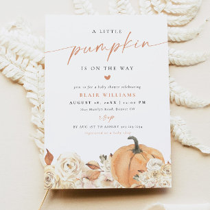 Invitation Baby Shower Petite Citrouille Rustique En Route