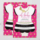 Invitation Baby shower petite dame, Faux Parties s (Devant / Derrière)