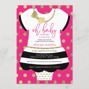 Invitation Baby shower petite dame, Faux Parties s