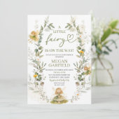 Invitation Baby Shower Petite Fée Verdure (Debout devant)